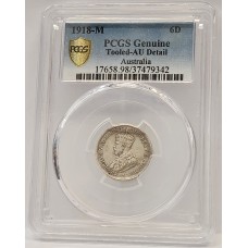 AUSTRALIA 1918 . SIXPENCE . GENUINE
